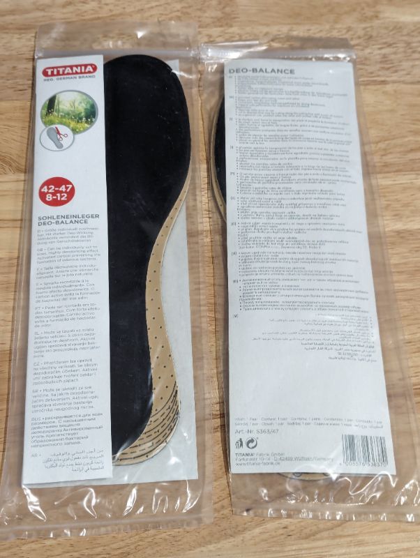 Photo 2 of Titania Deodorant Balance Insoles 42-47 - 2 Pack
