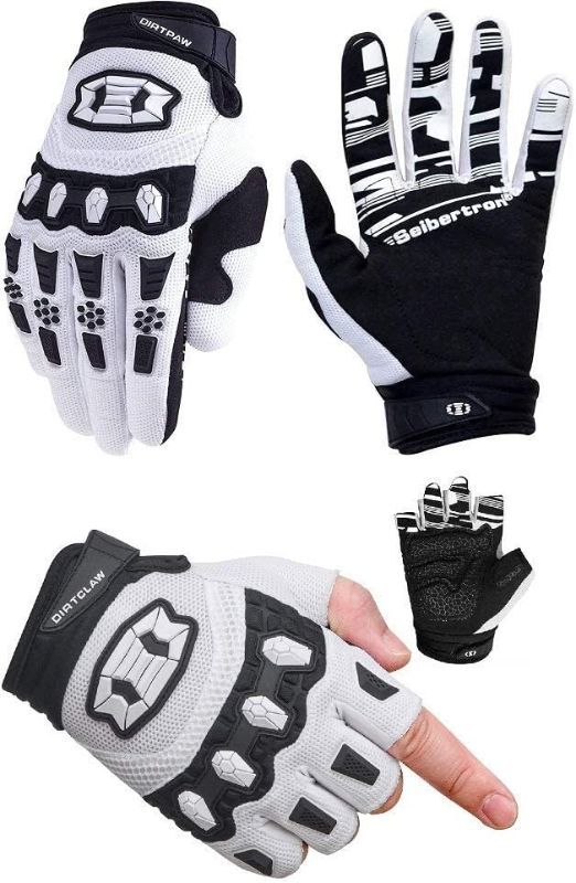 Photo 1 of Seibertron Dirtpaw Adult White S and Dirtclaw Adult White S Gloves
