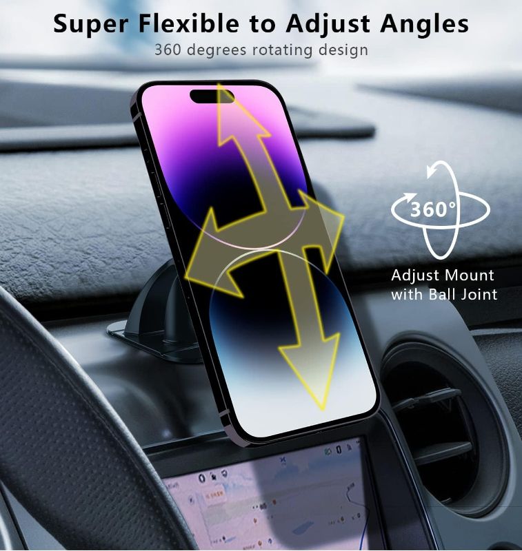 Photo 4 of SUPERONE Mag Safe Car Mount for Dashboard [23 Strong N55 Magnets] iPhone MagSafe Phone Mount for car 360° Rotation Adjustable Magnetic Phone Holder, Only Fit for iPhone 15 14 13 12 Pro/Max/Mini
