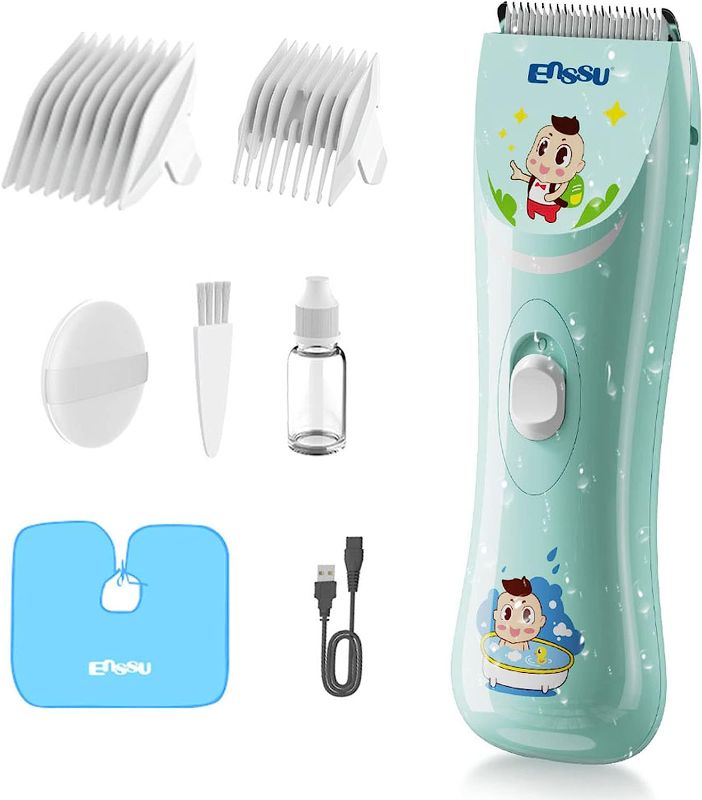 Photo 1 of ENSSU Quiet Baby Hair Clippers, Lower Noise Haircut Trimmers for Children with Autism and Sensory Sensitivity, Babies Infant Kids Waterproof Hair Cutting Kits
