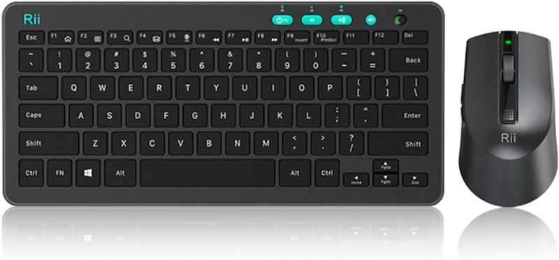 Photo 1 of Rii RKM709 2.4 Gigahertz Ultra-Slim Wireless Keyboard and Mouse Combo, Multimedia Office Keyboard for PC, Laptop and Desktop,Business Office(Black)
