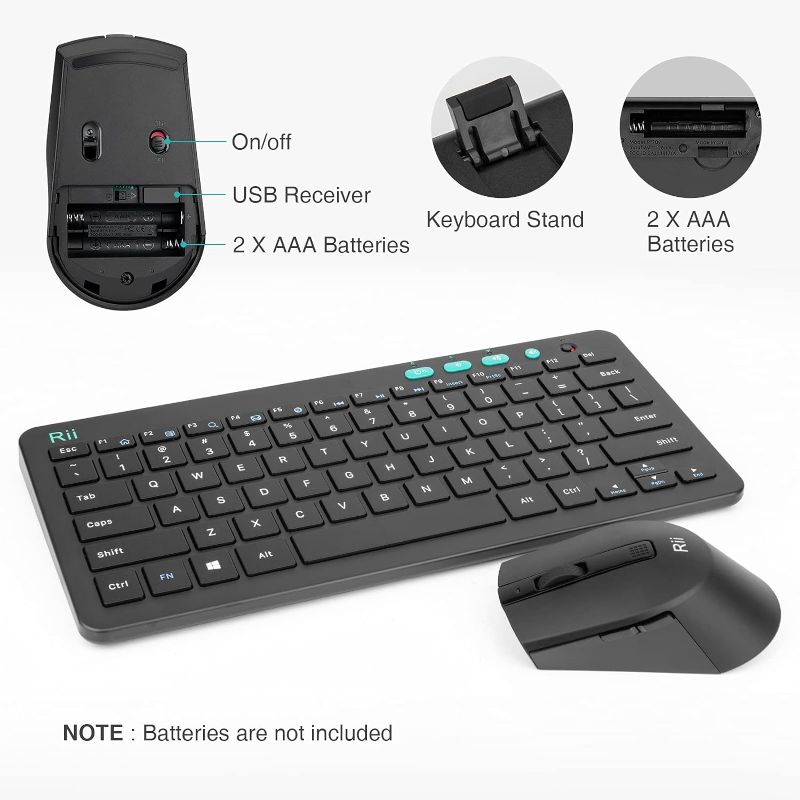 Photo 2 of Rii RKM709 2.4 Gigahertz Ultra-Slim Wireless Keyboard and Mouse Combo, Multimedia Office Keyboard for PC, Laptop and Desktop,Business Office(Black)
