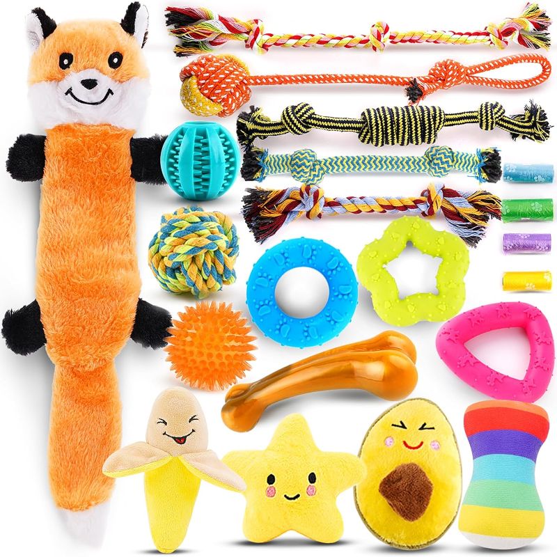 Photo 1 of LOYEE Puppy Toys 21 Pack, Small Dog Chew Toys with Rope Toys for Teething Pet Cute Squeak Toy with Treating Ball for Puppy, Small Dogs
