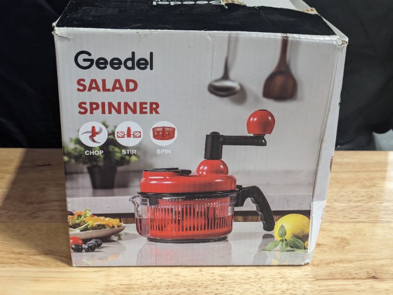 Photo 4 of Geedel Hand Food Chopper, Quick Manual Vegetable Processor, Easy To Clean Rotary Dicer Mincer Mixer Blender for Onion, Garlic, Salad, Salsa, Nuts, Meat, Fruit, Ice, etc
