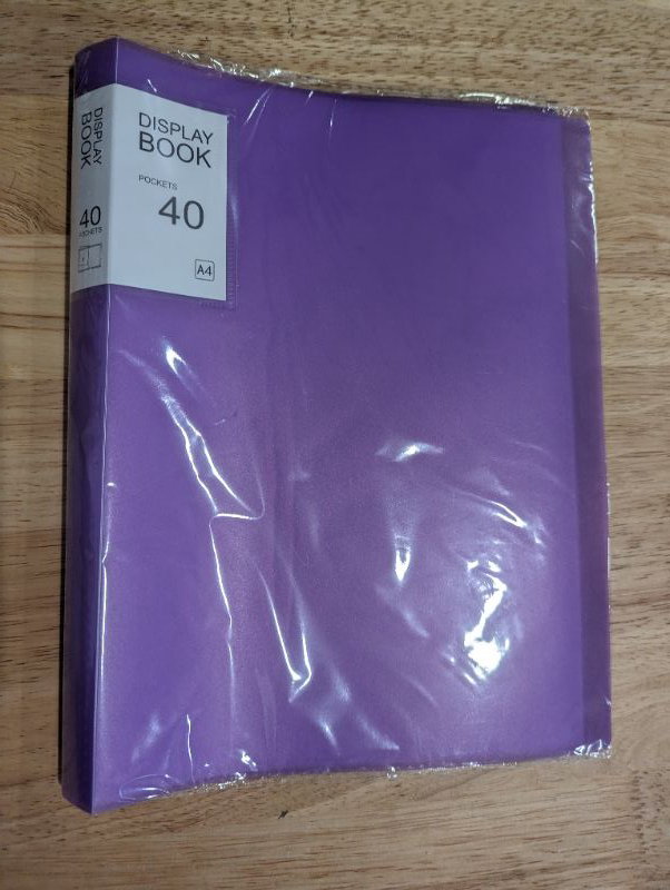 Photo 6 of Phyxin 40 Pockets Plastic Presentation Book Portfolio Folder File Folder Clear Sleeves Protectors Display Book Document Organizer for Music Sheets Artwork Drawing for School Office Business - Purple
