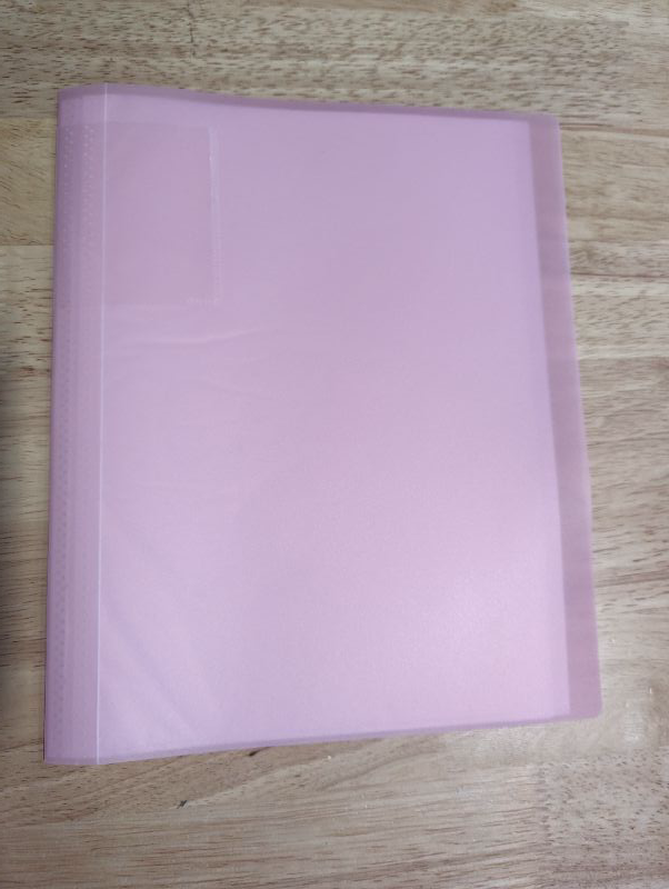 Photo 5 of Phyxin 40 Pockets Plastic Presentation Book Portfolio Folder File Folder Clear Sleeves Protectors Display Book Document Organizer for Music Sheets Artwork Drawing for School Office Business - Pink

