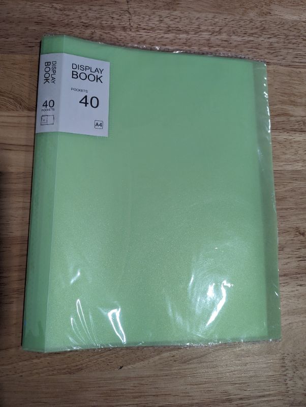 Photo 4 of Phyxin 40 Pockets File Folder Plastic Presentation Book Portfolio Folder Clear Sleeves Protectors Display Book Document Organizer for Music Sheets Artwork Drawing for School Office Business - Green
