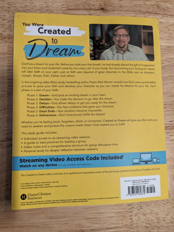 Photo 3 of Created to Dream Study Guide + Streaming Video Lessons - Rick Warren
