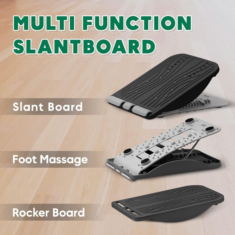 Photo 2 of INFIDEZ 3-in-1 Adjustable Incline Slant Board for Calf Stretching Ankle, Foot Massage, 10 Changeable Levels Rocker Board for Plantar Fasciitis Physical Therapy Equipment
