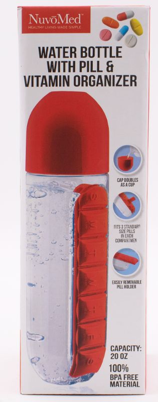 Photo 3 of NuvoMed Pill and Vitamin Water Bottle Organizer - Red