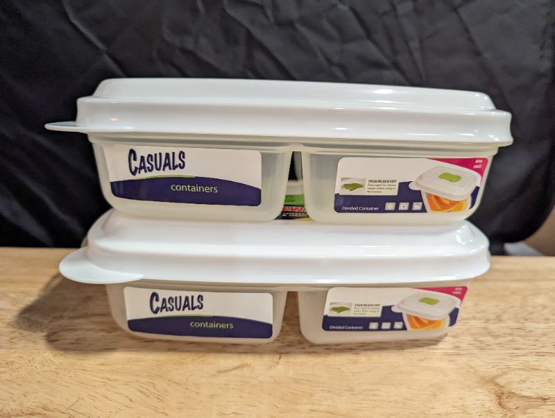 Photo 1 of Home Concepts - Casuals - Divided Rectangle Container w/Steam Lid - 6 Containers + Lids - SOLD AS IS