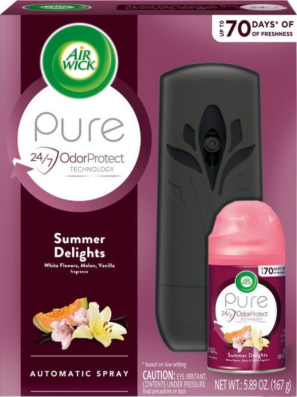 Photo 1 of Pure Freshmatic Automatic Spray Kit, Air Freshener Summer Delights (White Flowers/Melon/Vanilla), Gadget + 1 Refill