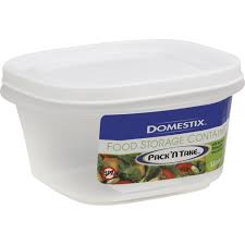 Photo 1 of Domestix Pack N' Take - Food Storage EZ Pack Square Clear 5.2 Cup - 6 Containers w/Variety Color Lids - SOLD AS IS 