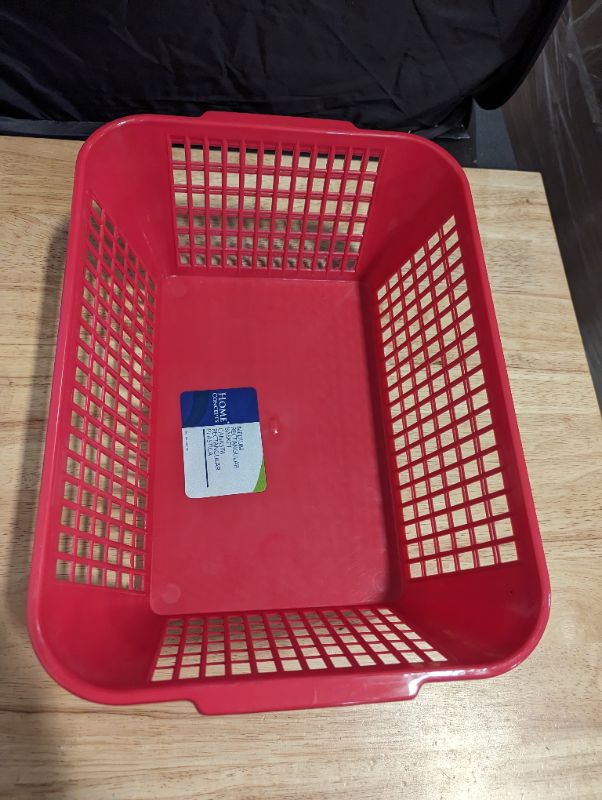 Photo 1 of Home Concepts - Plastic Medium Rectangle Basket - Red - 2 Pack 
