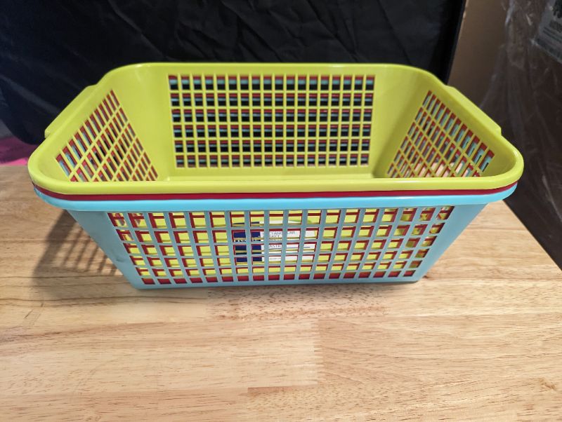 Photo 2 of Home Concepts - Plastic Medium Rectangle Basket - Variety Colors - 3 Pack 