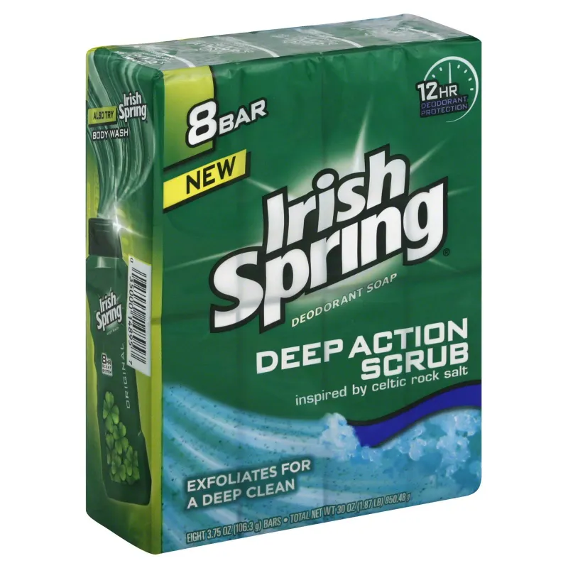 Photo 1 of Irish Spring Deep Action Scrub Deodorant Soap, 8 Bars
