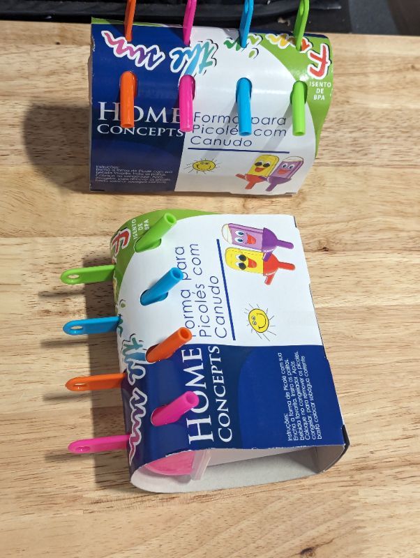 Photo 4 of 2 PACK - Ice Lolly Pop Mold Popsicle Maker with Straw Makes BPA Free Just Pop In The Freezer for a Healthy Snack
