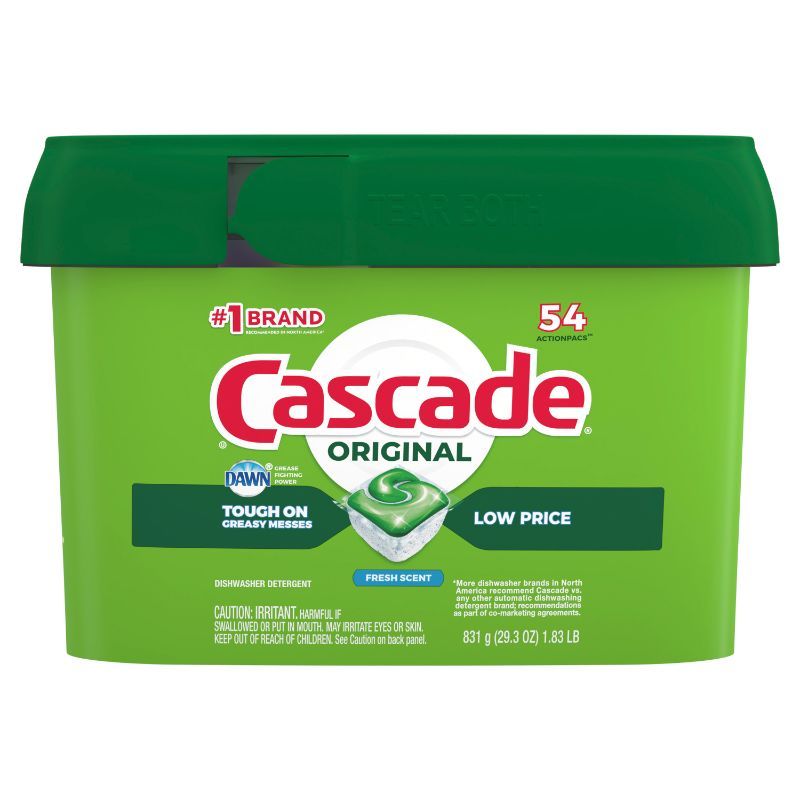 Photo 1 of Cascade Actionpacs Fresh Scent Dishwasher Detergent, 54 count