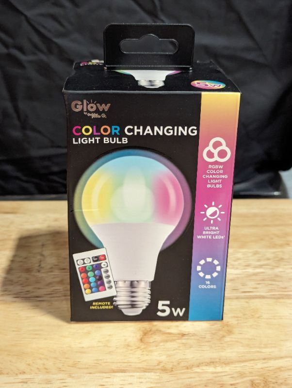 Photo 1 of Gabba Goods Rainbow Color Changing Light Bulb 5W, 450 Brightness Lumens, 16 Color Modes, Fits Standard E26/E27 Base