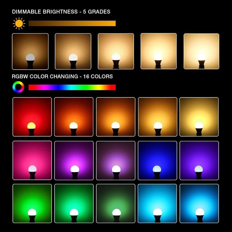 Photo 2 of Gabba Goods Rainbow Color Changing Light Bulb 5W, 450 Brightness Lumens, 16 Color Modes, Fits Standard E26/E27 Base
