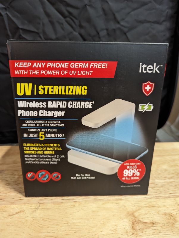 Photo 2 of ITEK - UV Sterilizer & Wireless Phone Charger, White
