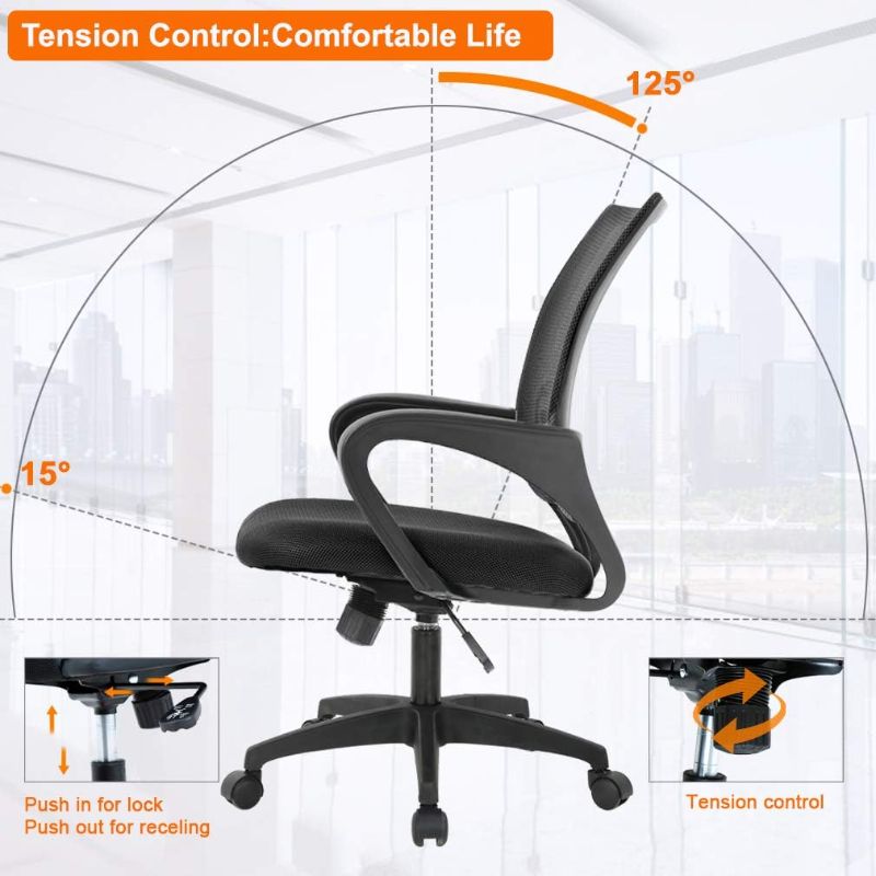 Photo 3 of Home Office Chair Ergonomic Desk Chair Mesh Computer Chair with Lumbar Support Armrest Executive Rolling Swivel Adjustable Mid Back Task Chair for Women Adults, Black