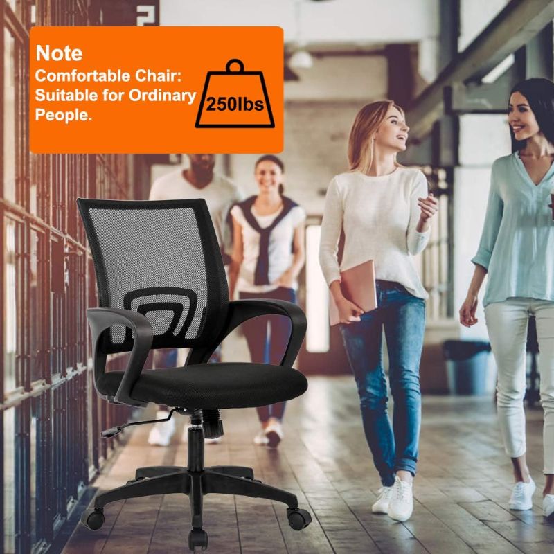 Photo 4 of Home Office Chair Ergonomic Desk Chair Mesh Computer Chair with Lumbar Support Armrest Executive Rolling Swivel Adjustable Mid Back Task Chair for Women Adults, Black
