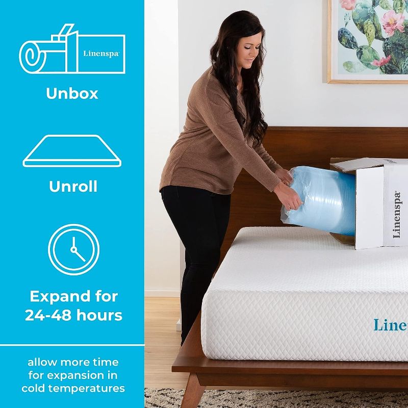 Photo 3 of Linenspa 2 Inch Memory Foam Mattress Topper, Gel Infused Full Mattress Topper, CertiPUR-US Certified Full 2 Inch Topper Only