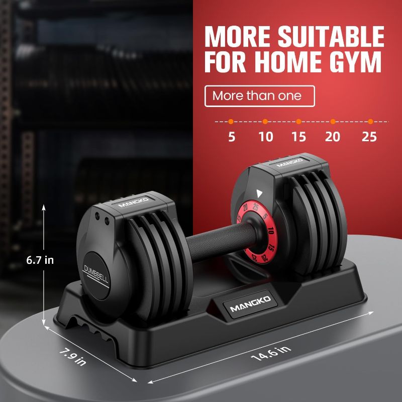 Photo 1 of Adjustable Dumbbells 25/55LB Single Dumbbell Weights, 5 in 1 Free Weights Dumbbell with Anti-Slip Metal Handle, Suitable for Home Gym Exercise Equipment 25LB-1pc