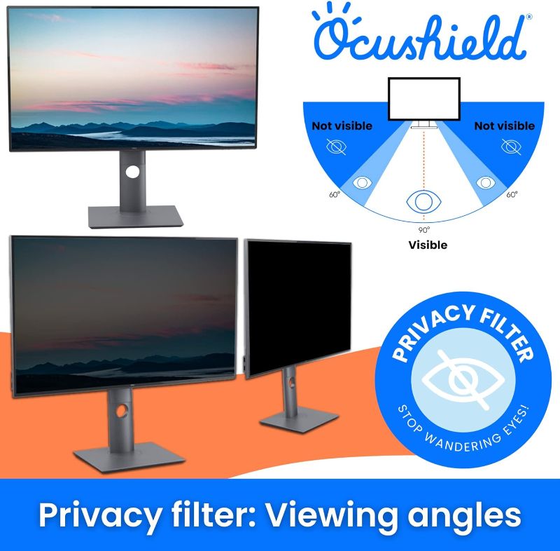 Photo 5 of Ocushield 26” (16:9) Anti Blue Light Screen Protector with Privacy Filter for Laptops and Computer Monitors - Anti-Glare - Easy Install - Anti-Fingerprint - Reduce Eye Fatigue (552 x 346 mm)
