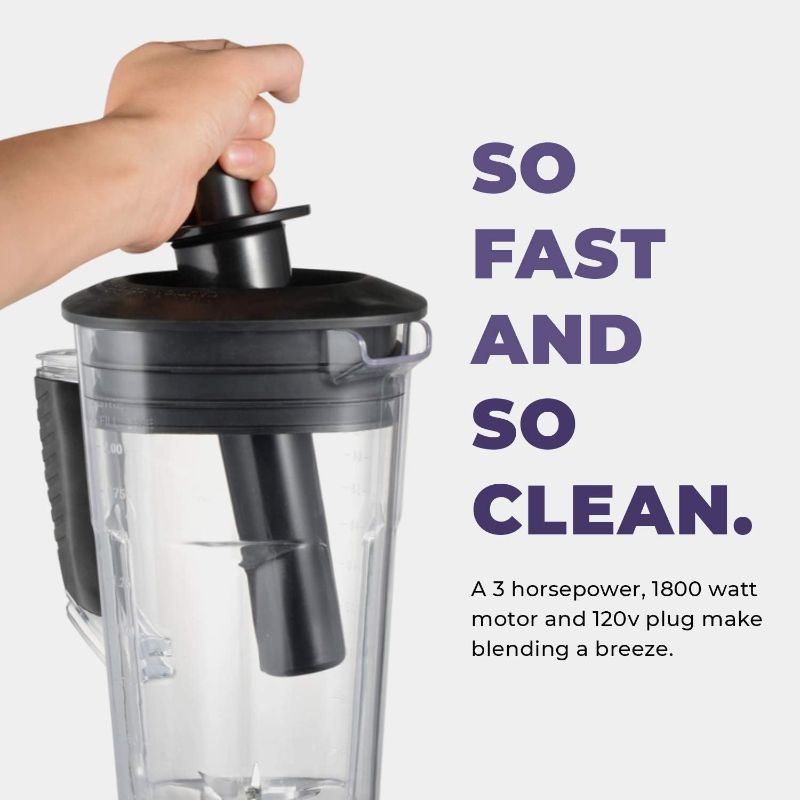 Photo 4 of Cleanblend Commercial Blender - 64oz Countertop Blender 1800 Watts - High Performance, High Powered Professional Blender and Food Processor For Smoothies Black