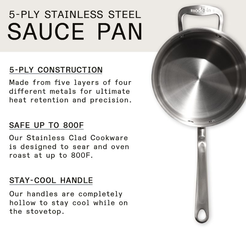 Photo 2 of Made In Cookware - 4 Quart Stainless Steel Saucepan