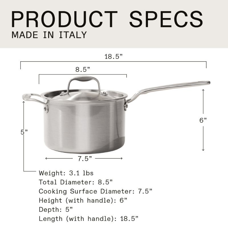 Photo 3 of Made In Cookware - 4 Quart Stainless Steel Saucepan
