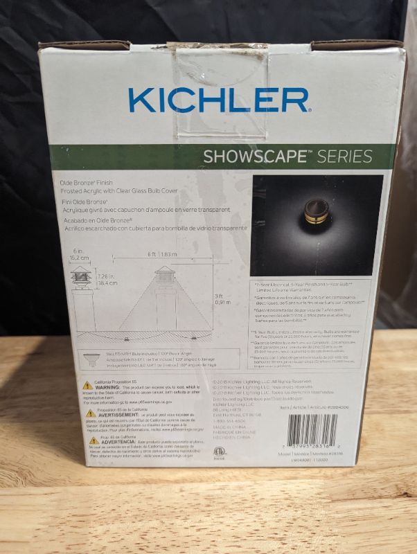 Photo 3 of Kichler Showscape Collection 3-Watt Low Voltage Hardwired Post Ligh Cap with LED MR-11 Bulb, 3K, 100 Deg. Beam Spread, connectors Included, Olde Bronze Color for Porche, Deck, Post, Garden (1 Pack)