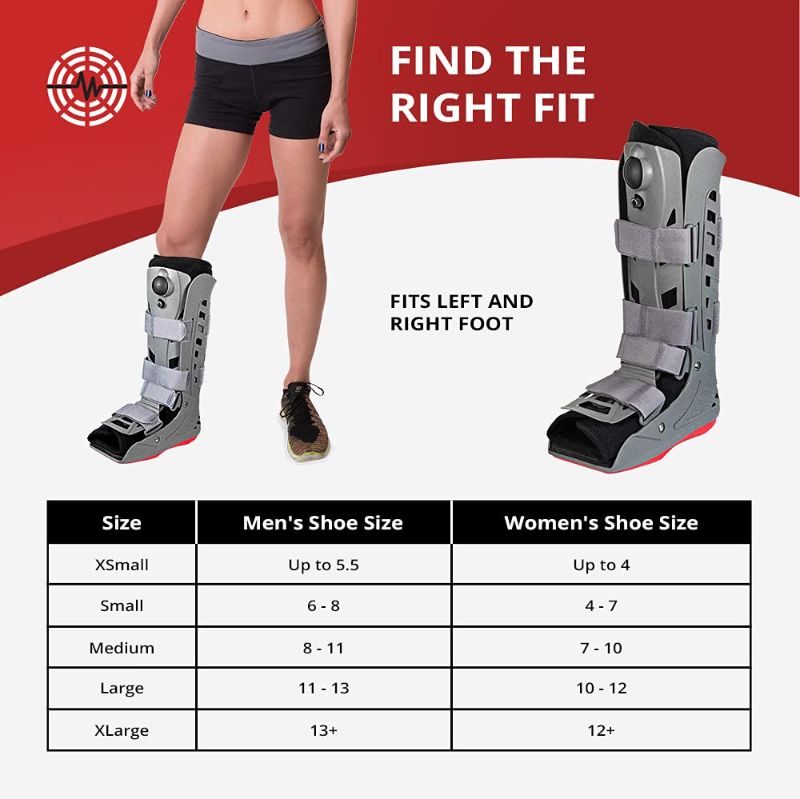 Photo 4 of ManaMed Royal Boot Air Tall CAM Boot - Medium | Orthopedic Walking Boot for Sprained Ankle with Air Pump & Traction | Foot Brace for Injured Foot, Ankle Sprain, Broken Toe & Post Surgery Medium (Pack of 1)