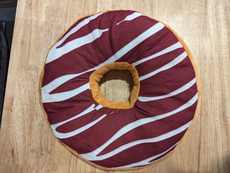 Photo 3 of Homoyoyo Kids Throw Pillows Donut Pillow Home Decoration Pillow Donut Party Decorations Fluffy Pillows Bread Pillow Donut Seat Cushion Near Me Donut Ring Cushion Travel Pillow 3D Sofa - Chocolate Vanilla Stripped Frosting
