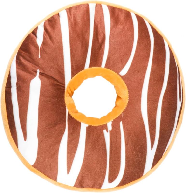 Photo 1 of Homoyoyo Kids Throw Pillows Donut Pillow Home Decoration Pillow Donut Party Decorations Fluffy Pillows Bread Pillow Donut Seat Cushion Near Me Donut Ring Cushion Travel Pillow 3D Sofa - Chocolate Vanilla Stripped Frosting
