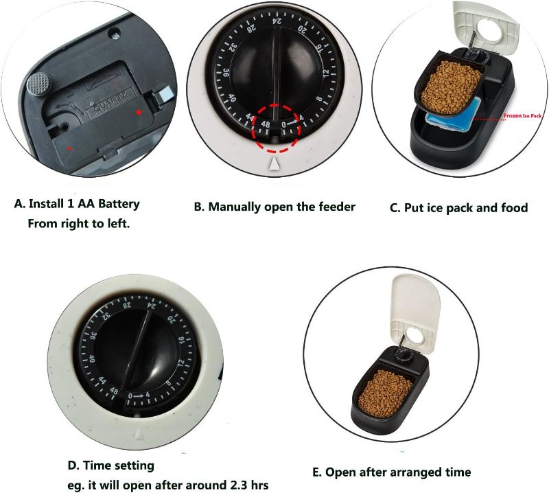 Photo 3 of PAWISE Automatic Cat Feeders 1 Meal Automatic Dog Feeder,Dog/Cat Food Dispenser 1.5 Cup, Schedule Meal or Treat, with 48-Hour Timer