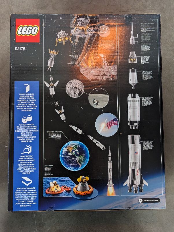 Photo 5 of LEGO 92176 Ideas NASA Apollo Saturn V Space Rocket and Vehicles, Spaceship Collectors Building Set with Display Stand [Amazon Exclusive], 14+ years - MISSING BAG #1