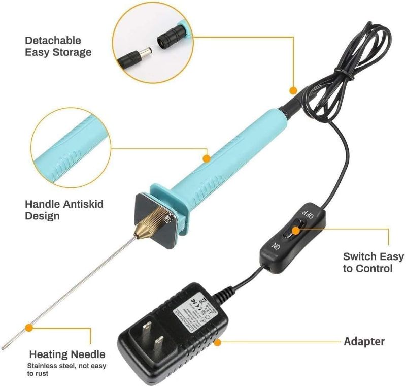 Photo 1 of Electric Hot Knife Foam Cutter, Vickes Cutting Hot Pen Hot Wire Cutter 18W Electric Foam Cutting Machine Pen - Styrofoam Cutter Heat Cutting Tool Kit
