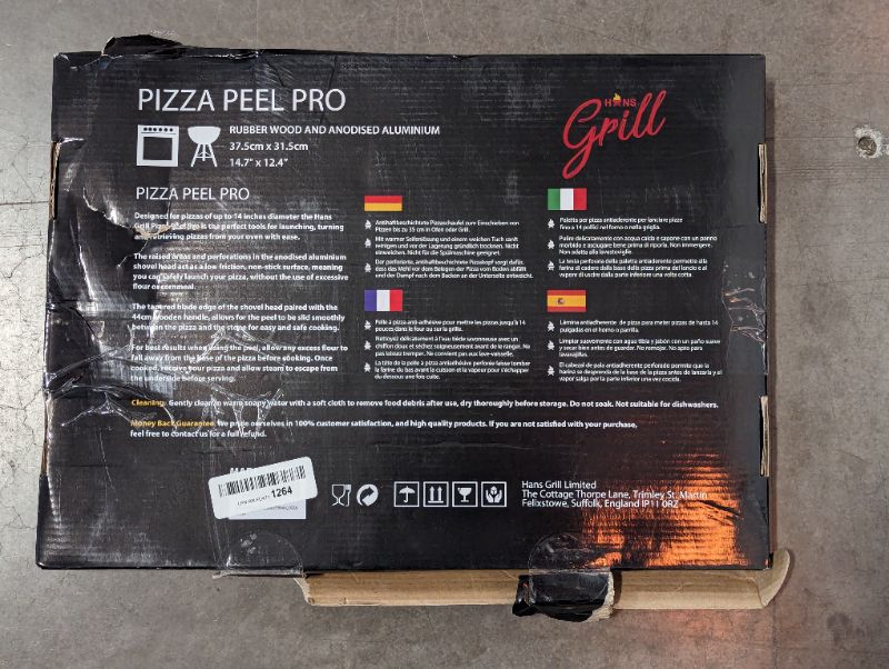 Photo 4 of Hans Grill Pizza Peel PRO | Made for XL Pizza 12 inch + | Professional Restaurant Grade Perforated Metal Non-Stick Paddle for launching, turning and retrieving pizzas