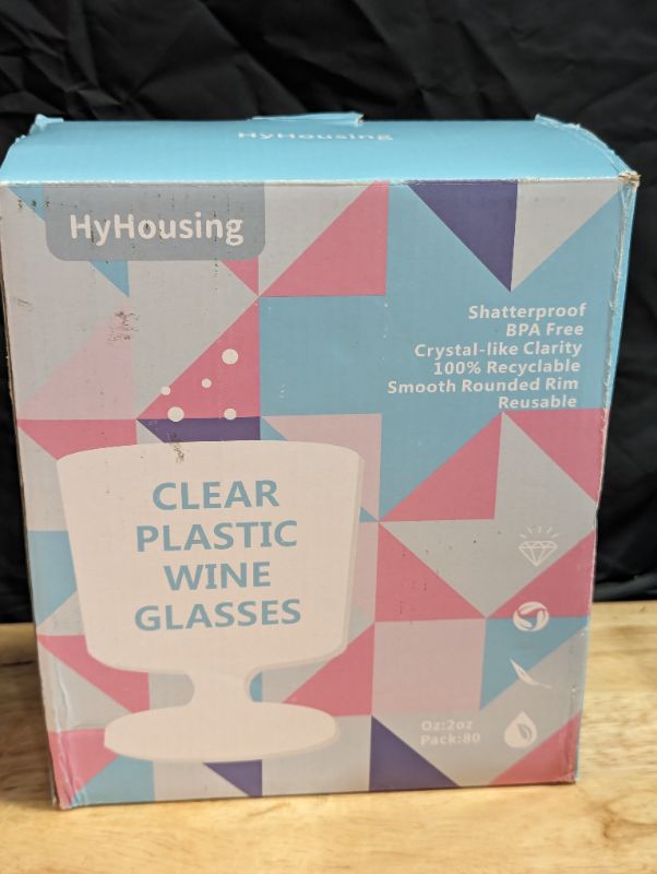 Photo 4 of HyHousing 2 Oz Clear Plastic Wine Glasses 80 Pack, Hard Disposable Shot / Drink Glasses Ideal for Home Daily Life Party Wedding Drinking Dessert Ice Cream (G4-80)
