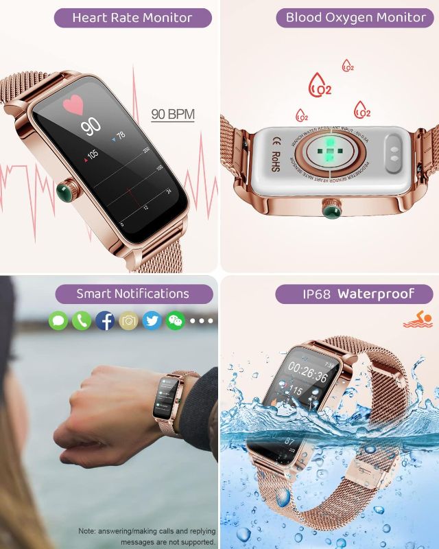 Photo 3 of BOCLOUD Smart Watch, Smart Watches for Women Men, iPhone Android Smart Watch with Blood Oxygen/Heart Rate/Sleep Monitor, IP68 Waterproof Fitness Tracker with 12 Sport Modes
