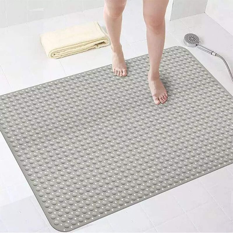 Photo 2 of Extra Wide 58Cm×88Cm Non-Slip Soft Bath Mat Anti Slip TPR Shower Mat with Strong Suction Cups Non Skid Mats for Bathroom Toilet Hotel
