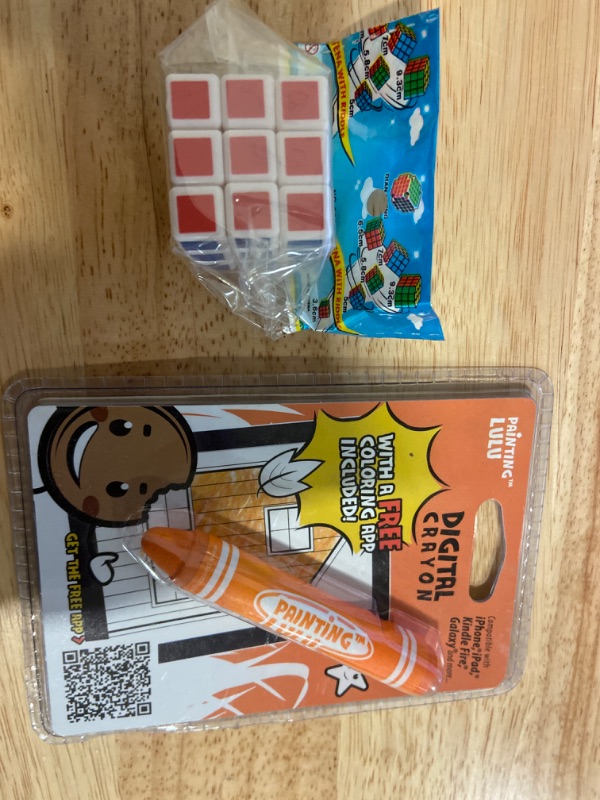 Photo 4 of Miscellaneous Bundle: Mini 3x3x3 Rubik's Cube + Orange Digital Crayon Stylus - Art Supplies by Painting Lulu