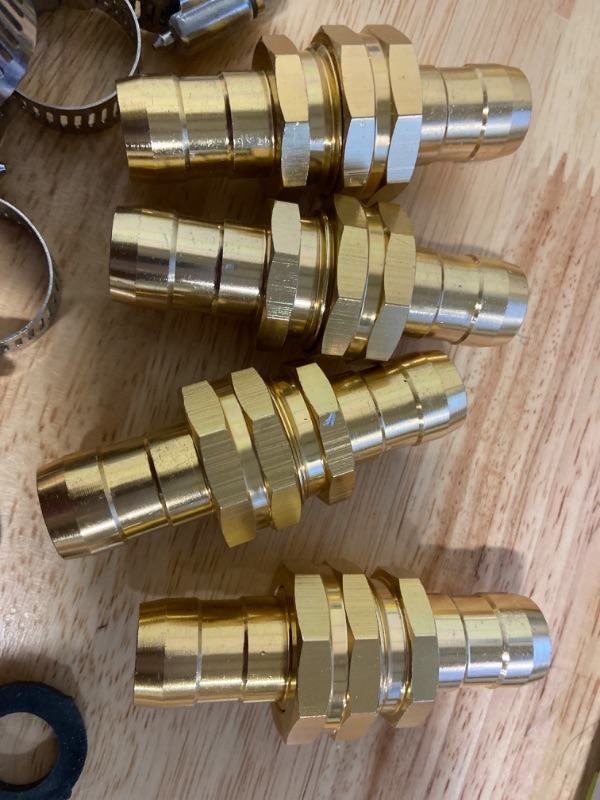 Photo 3 of 4 Set 3/4'' 5/8" Garden Hose Quick Connector Male and Female Kit Brass Fittings

