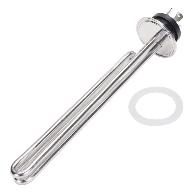 Photo 1 of 240V 2500W Tri-clamp Foldback Heating Element Stainless Steel Immersion Water Heater with 3-Wire Electrical Locking Plug (2 Inch Tri clamp)
