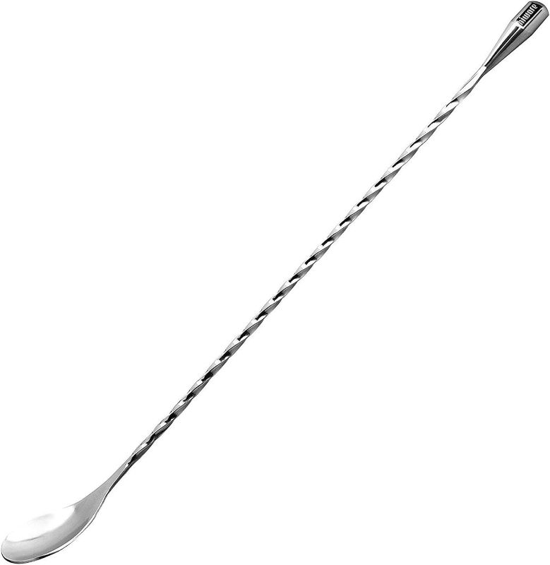 Photo 1 of Hiware LZS13B 12 Inches Stainless Steel Mixing Spoon, Spiral Pattern Bar Cocktail Shaker Spoon