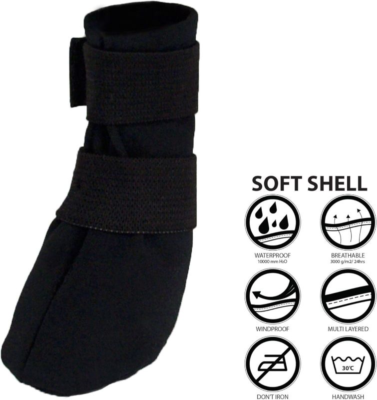 Photo 1 of Wound Recovery Boot for Dogs. Protects and Heals Paw. Made from Softshell, Water Resistant and Breathable Material. Recommended by Vets. (Small, Black)