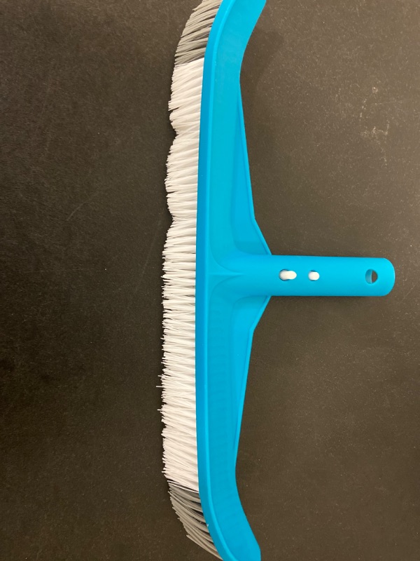 Photo 2 of U.S. Pool Supply Professional 19" Floor & Wall Pool Brush with Flexible Curved Ends - Flexes on Walls, Floors & Steps to Sweep Off Debris Easier